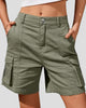 High-Waisted Cargo Shorts with Pockets