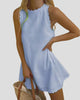 Scalloped Edge Sleeveless High-Neck Mini Dress