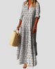 V-Neck Tiered Print Maxi Dress