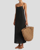 Sleeveless Maxi Sundress with Square Neckline and Thin Straps