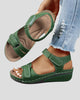 Low Wedge Sandals with Adjustable Hook-and-Loop Straps