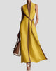 Sleeveless V-Neck Colorblock Belted Maxi Sundress