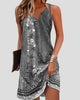 Sleeveless Notch-Neck Floral Print Mini Dress