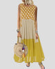 Sleeveless Polka Dot Patchwork Maxi Sundress