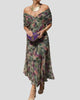 Elegant Off-Shoulder Twist-Front Ruched Maxi Dress