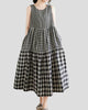 Sleeveless Polka Dot Patchwork Maxi Sundress