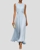 Sleeveless Round-Neck Ruched Waist Maxi Sundress
