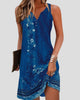 Sleeveless Notch-Neck Floral Print Mini Dress