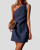One-Shoulder Sleeveless Mini Dress