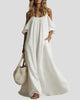 Cold-Shoulder Puff-Sleeve Maxi Dress