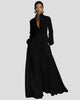 Pintuck Stand-Collar Long-Sleeve Maxi Dress