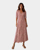 Tiered V-Neck Tassel-Tie Maxi Dress