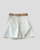 Belted High-Waisted Wide-Leg Shorts