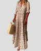 V-Neck Tiered Print Maxi Dress