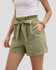 Paperbag Waist Tie-Front Cuffed Shorts