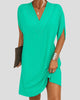 V-Neck Split-Sleeve Relaxed Mini Dress