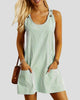 Sleeveless Scoop-Neck A-Line Pocket Mini Dress