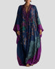 Floral Blossom Print V-Neck Kimono Sleeve Maxi Dress