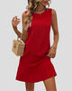 Sleeveless Round Neck Textured Mini Dress