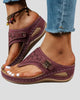 Cut-Out Thong Wedge Sandals