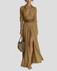 Button-Up Shirt Collar Slit Maxi Dress
