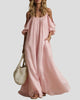 Cold-Shoulder Puff-Sleeve Maxi Dress