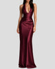 Halter Plunge Maxi Dress