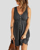 Sleeveless V-Neck Button-Front Mini Dress
