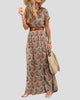Floral Print V-Neck Maxi Dress