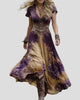 V-Neck Floral Print Tiered Maxi Dress