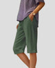 Knee-Length Wide-Leg Relaxed Shorts
