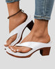 Thong Block Heel Sandals with Platform Front