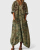 Boho Print V-Neck Half-Sleeve Maxi Dress