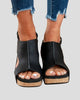 Peep-Toe Studded Wedge Sandals with Adjustable Ankle Strap