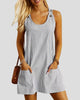 Sleeveless Scoop-Neck A-Line Pocket Mini Dress