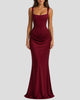 Elegant Square-Neck Draped Corset Maxi Dress