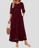 Elegant Black Mesh-Panel Short-Sleeve Maxi Dress