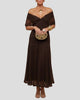 Elegant Off-Shoulder Twist-Front Ruched Maxi Dress