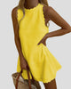 Scalloped Edge Sleeveless High-Neck Mini Dress
