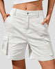 High-Waisted Cargo Shorts with Pockets