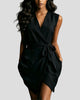 V-Neck Sleeveless Wrap Mini Dress