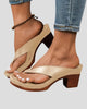Thong Block Heel Sandals with Platform Front