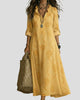 Floral Embroidered V-Neck Maxi Dress with Ruffle Neckline