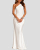 One-Shoulder Ruched Maxi Dress with Draped Waist