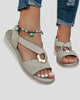 Metal Ring Slingback Wedge Sandals