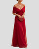 Elegant Off-Shoulder Twist-Front Ruched Maxi Dress