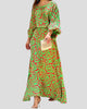 Elegant Round-Neck Printed Maxi Dress