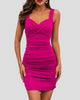 Ruched Sweetheart Neckline Bodycon Mini Dress
