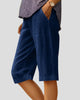 Knee-Length Wide-Leg Relaxed Shorts
