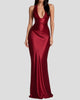 Halter Plunge Maxi Dress